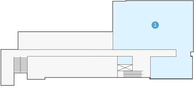 별관2동 4층 안내도. 계단을 기준으로 정면에 cctv통합관제센터가 있습니다.